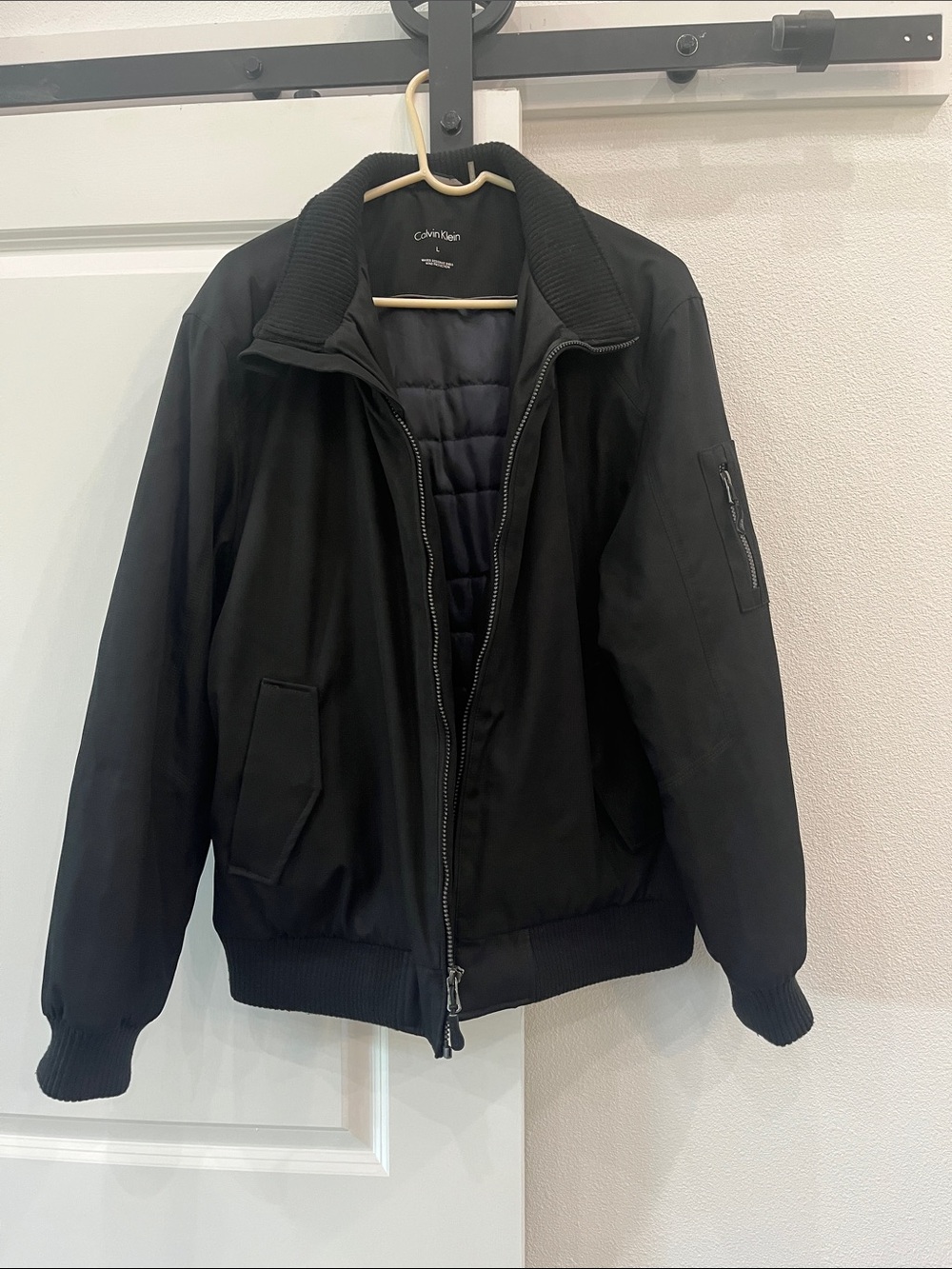 Calvin Klein Black Men's Quilted Bomber Jacket